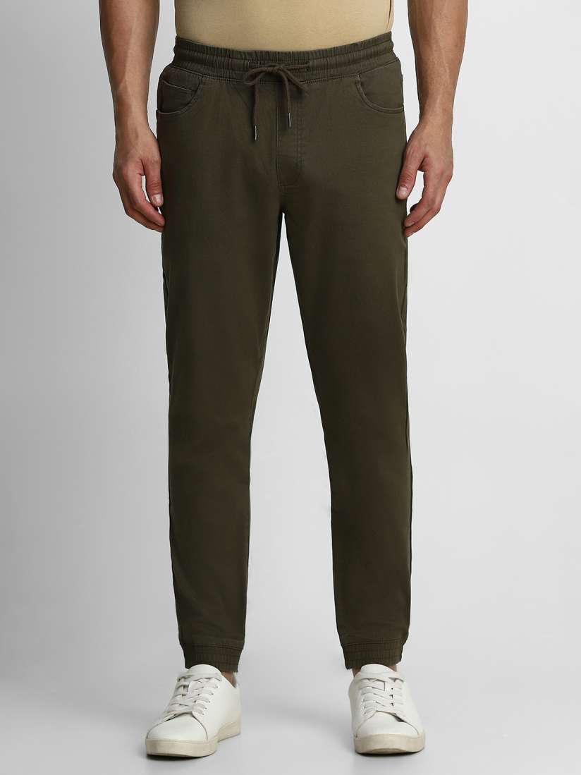 Buy Louis Philippe Jeans Men Green Solid Loose Fit Joggers Trousers for Men 16598398 Myntra