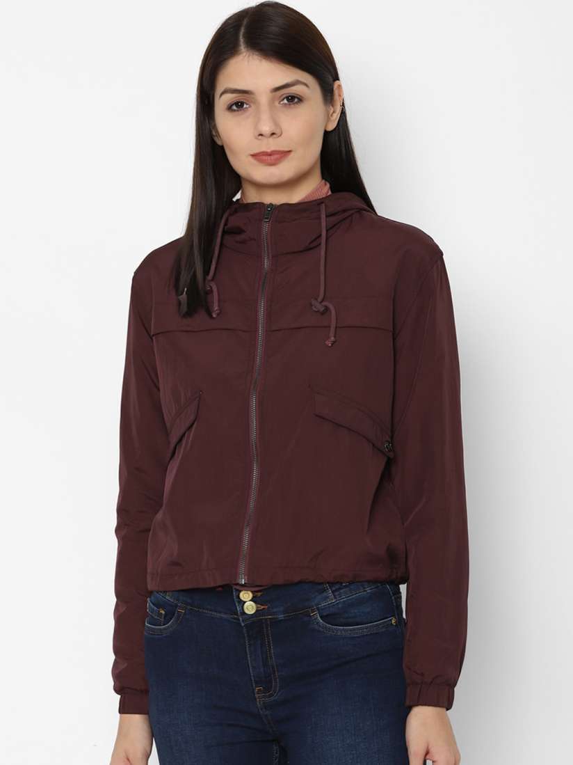 Buy Allen Solly Woman Women Maroon Crop Tailored Jacket Jackets for Women 16598842 Myntra