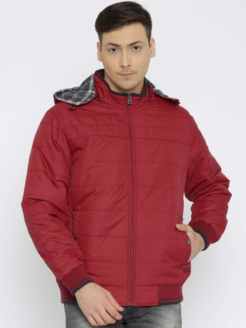 Buy Monte Carlo Red Quilted Bomber Jacket with Detachable Hood Jackets for Men 1660026 Myntra