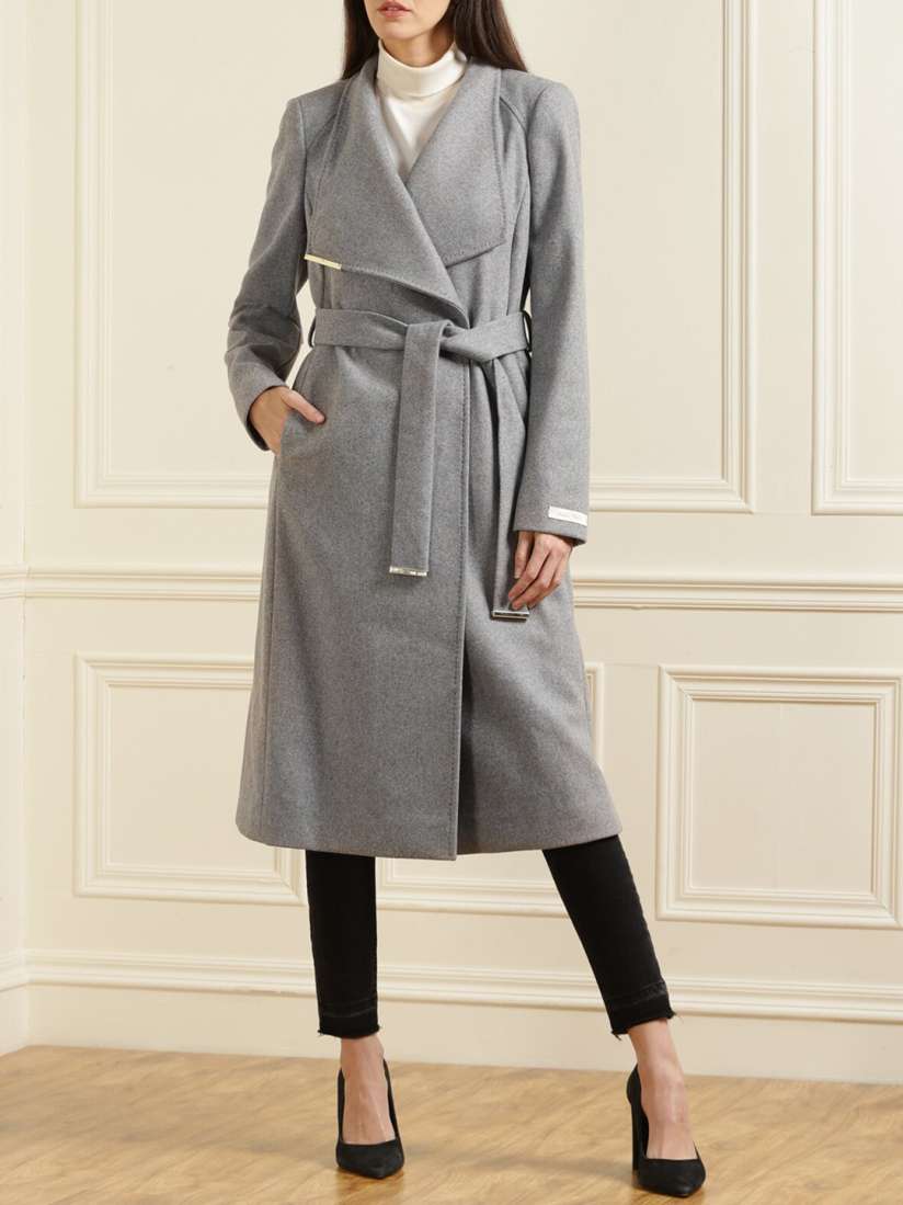 Buy Ted Baker Women Grey Longline Overcoat Coats for Women 16604068 Myntra