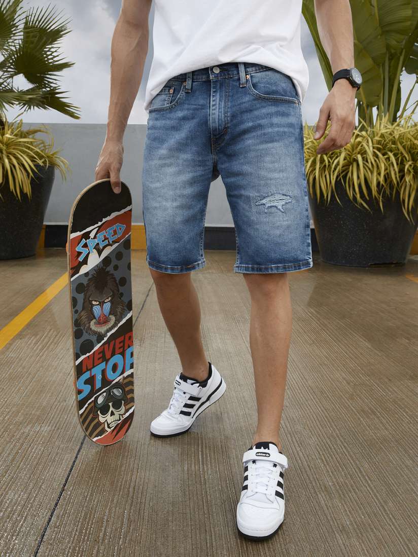 Buy Levis Men Blue Washed Distressed Denim Shorts Shorts for Men 16612744 Myntra