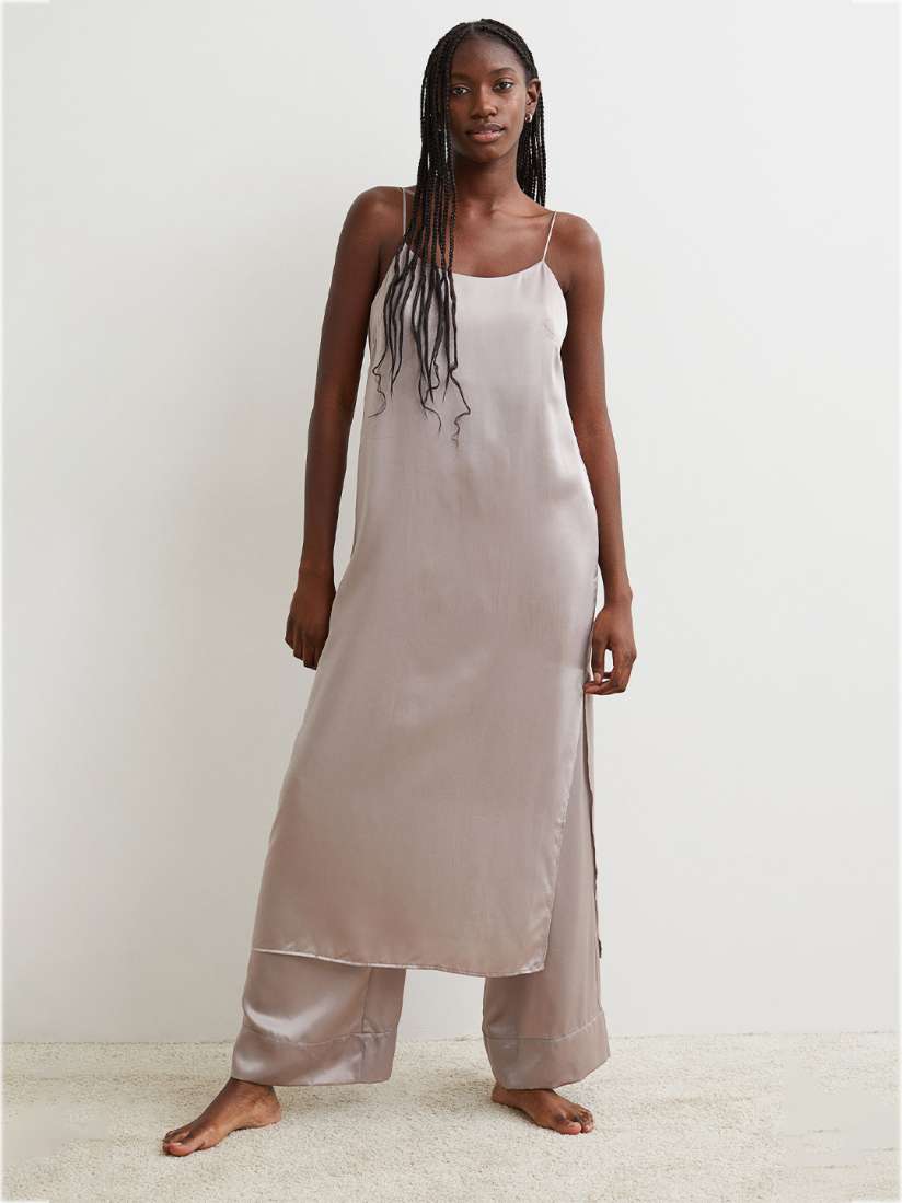 Buy H M Women Grey Solid Silk Nightslip Nightdress for Women from H M at Rs. 7999. Style ID 16612926