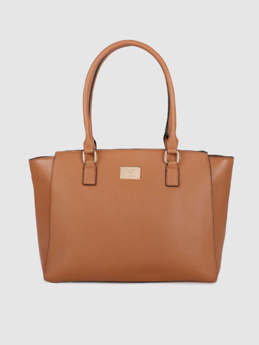 Allen solly tan solid shoulder bag clearance