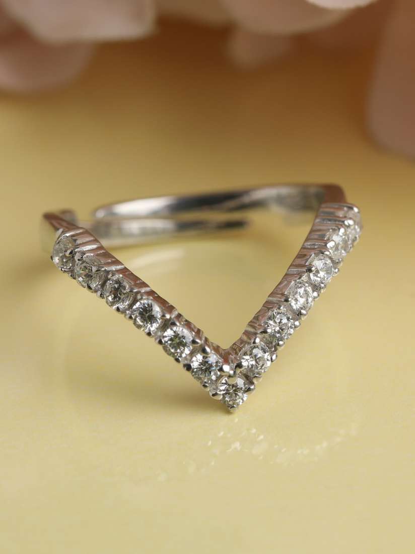 Buy Clara 925 Silver V Shape Adjustable Ring Ring for Women 16616916 Myntra
