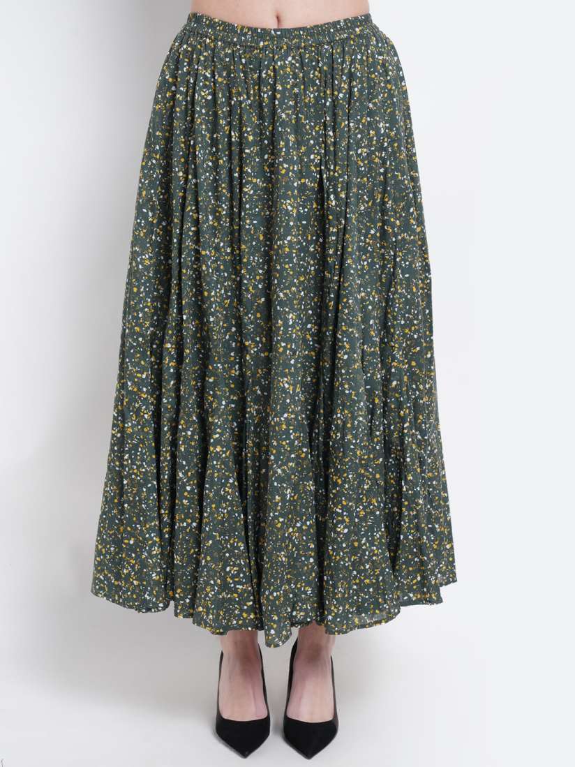Buy Purple State Woman Green Yellow Printed Midi Skirt Skirts for Women 16617702 Myntra