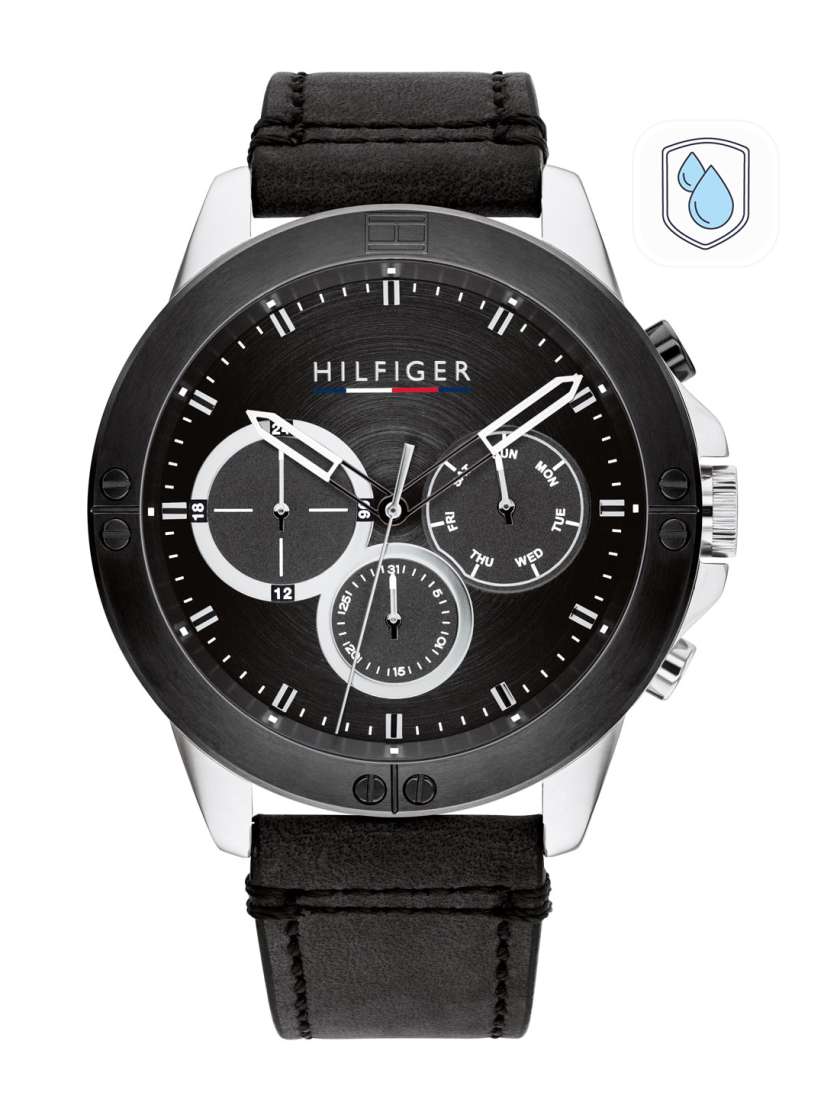 Buy Tommy Hilfiger Men Black Dial Black Leather Straps Analogue Watch TH1791894W Watches for Men 16621230 Myntra