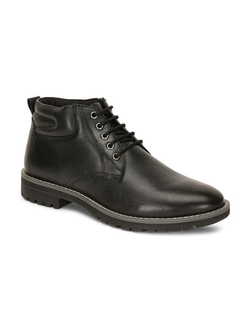 Buy Bata Men Black Textured Leather Boots Casual Shoes for Men 16627946 Myntra