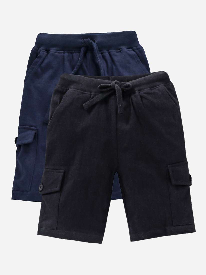 Myntra Next Boys Navy Shorts KiddoPanti Boys Black Navy Blue Set