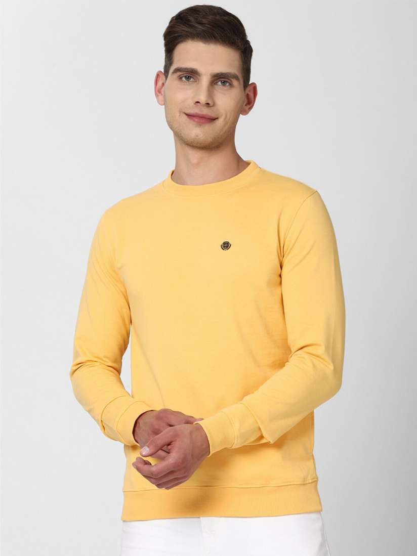 Peter england yellow sweatshirt new arrivals
