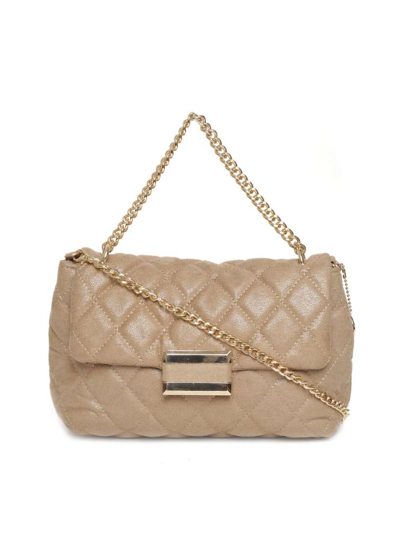 Buy Lino Perros Beige Quilted Handbag with Chain Strap Handbags for Women 1664094 Myntra