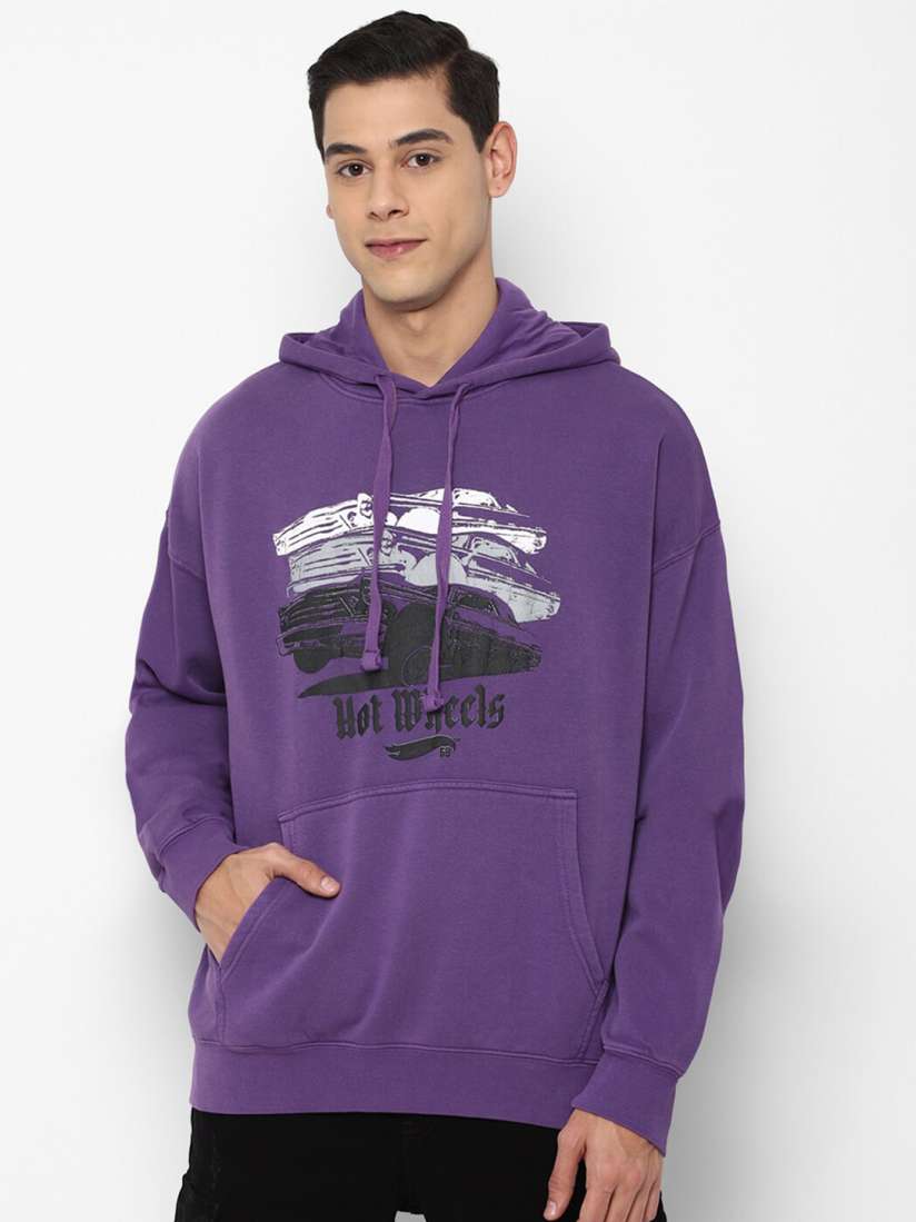 Buy FOREVER 21 Men Purple Hot Wheels Printed Hooded Sweatshirt Sweatshirts for Men 16644484 Myntra