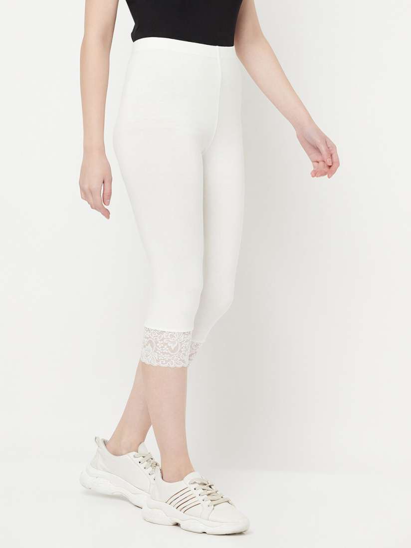 Buy Espresso Women Off White Lace Capris Capris for Women 16650044 Myntra