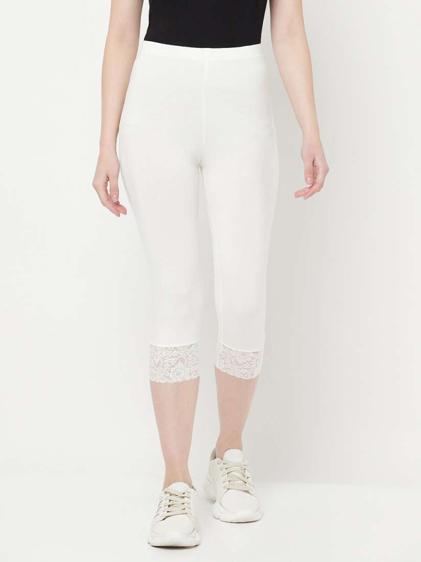 Buy Espresso Women Off White Lace Capris Capris for Women 16650044 Myntra