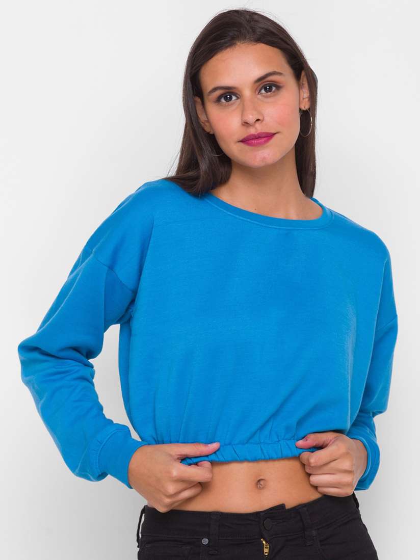 Buy Globus Women Turquoise Blue Sweatshirt Sweatshirts for Women 16651306 Myntra