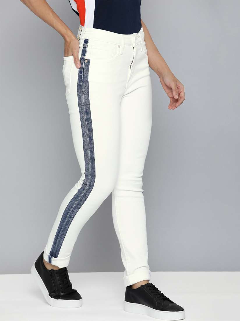 Buy Levis Women White 721 Skinny Fit High Rise Stretchable Side Striped Jeans Jeans for Women 16653710 Myntra