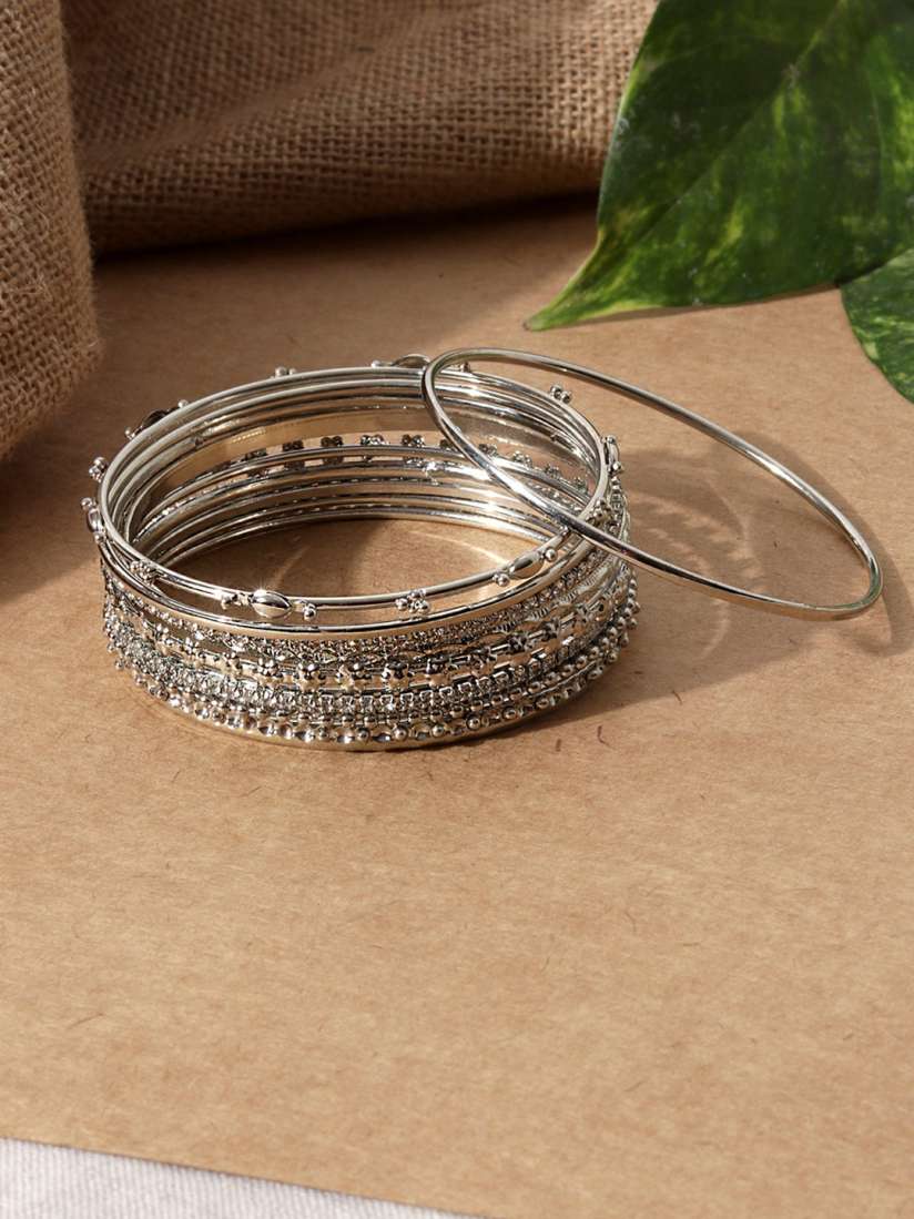 Silver plated bangles on sale