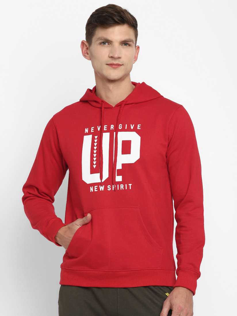 Buy Yuuki Men Red Printed Hooded Sweatshirt Sweatshirts for Men 16675324 Myntra