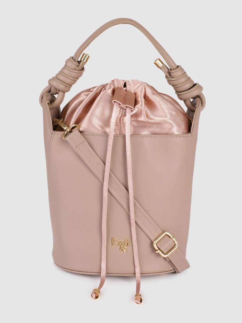 Buy Baggit Pink Textured Bucket Handheld Bag Handbags for Women 16676774 Myntra