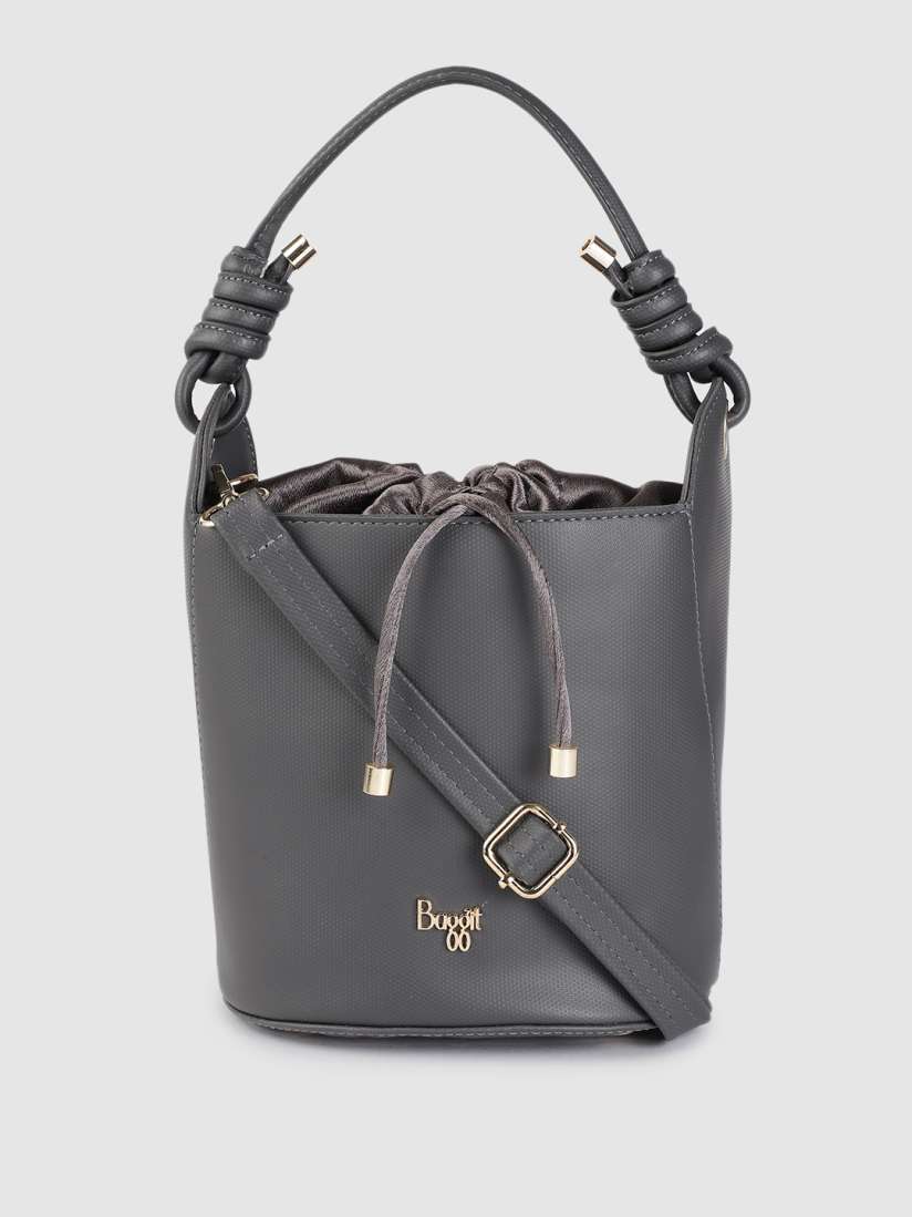 Buy Baggit Grey Solid Bucket Handheld Bag Handbags for Women 16677214 Myntra