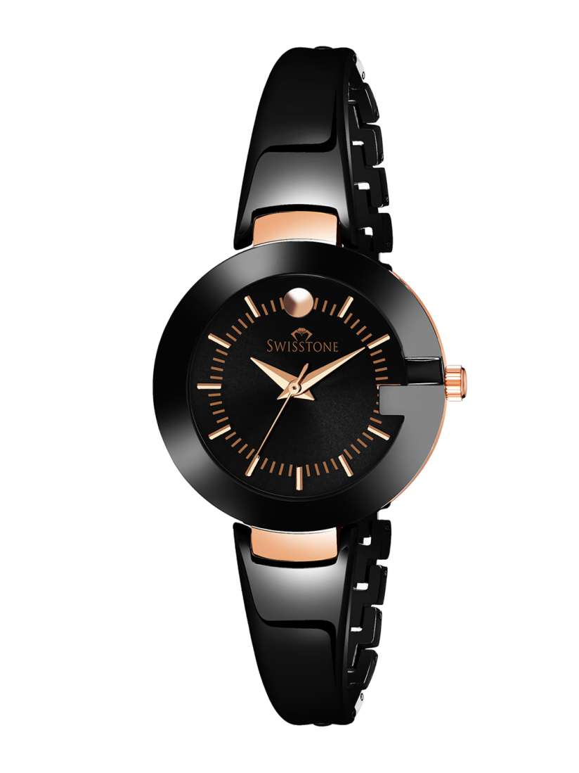 Buy SWISSTONE Women Black Embellished Straps Analogue Watch Watches for Women 16678934 Myntra