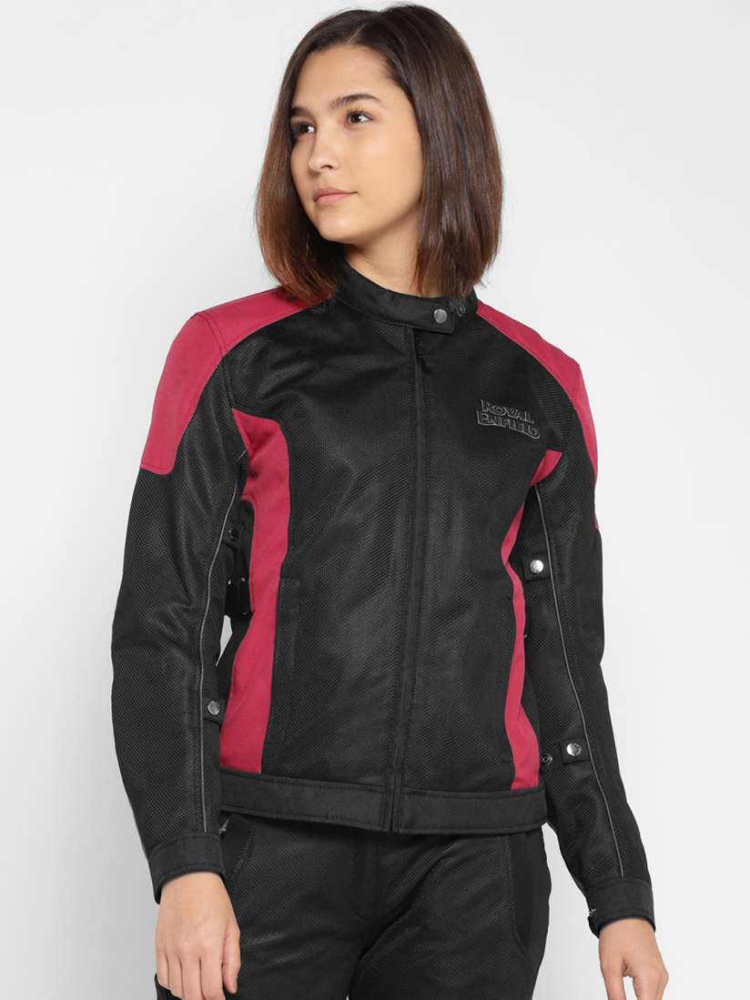 Buy Royal Enfield Women Black Pink Colourblocked Biker Jacket Jackets for Women 16682130 Myntra