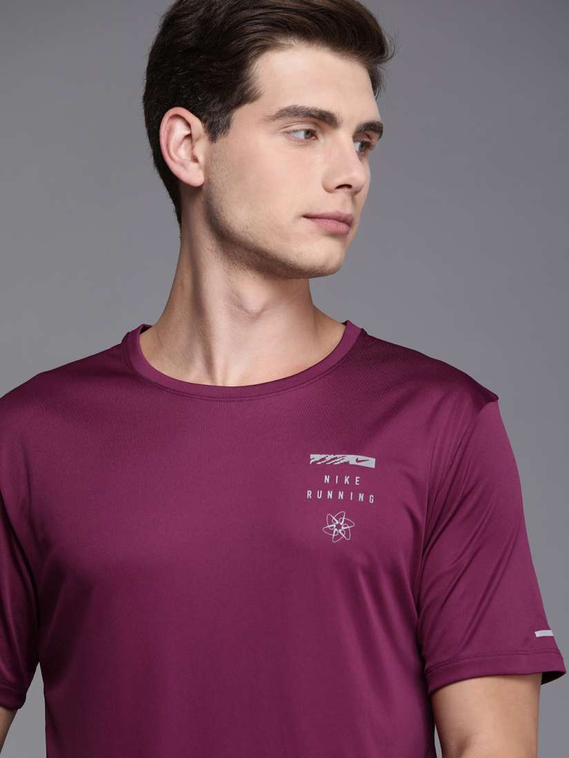 Buy Nike Men Purple Dri FIT UV MILER Printed Running T shirt Tshirts for Men 16683712 Myntra
