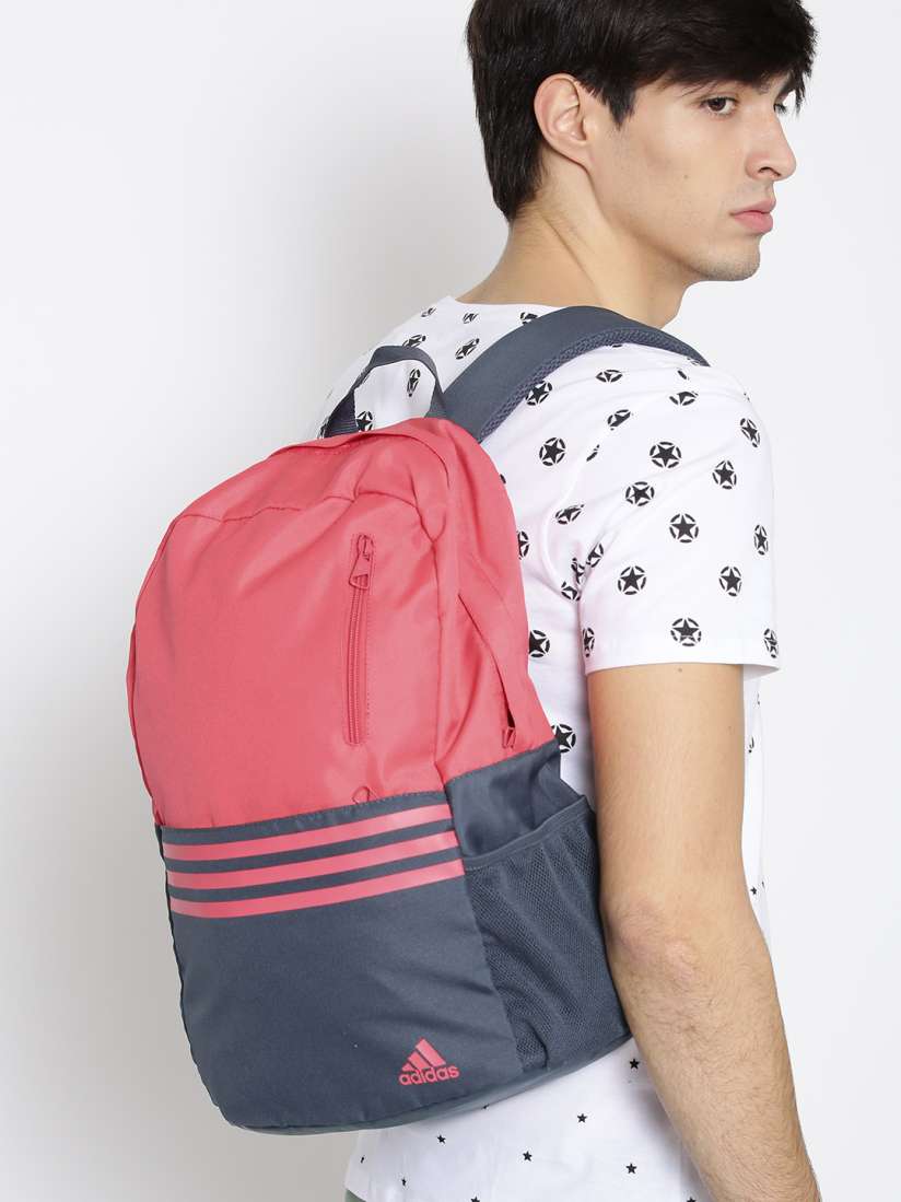 Pink and grey adidas backpack clearance