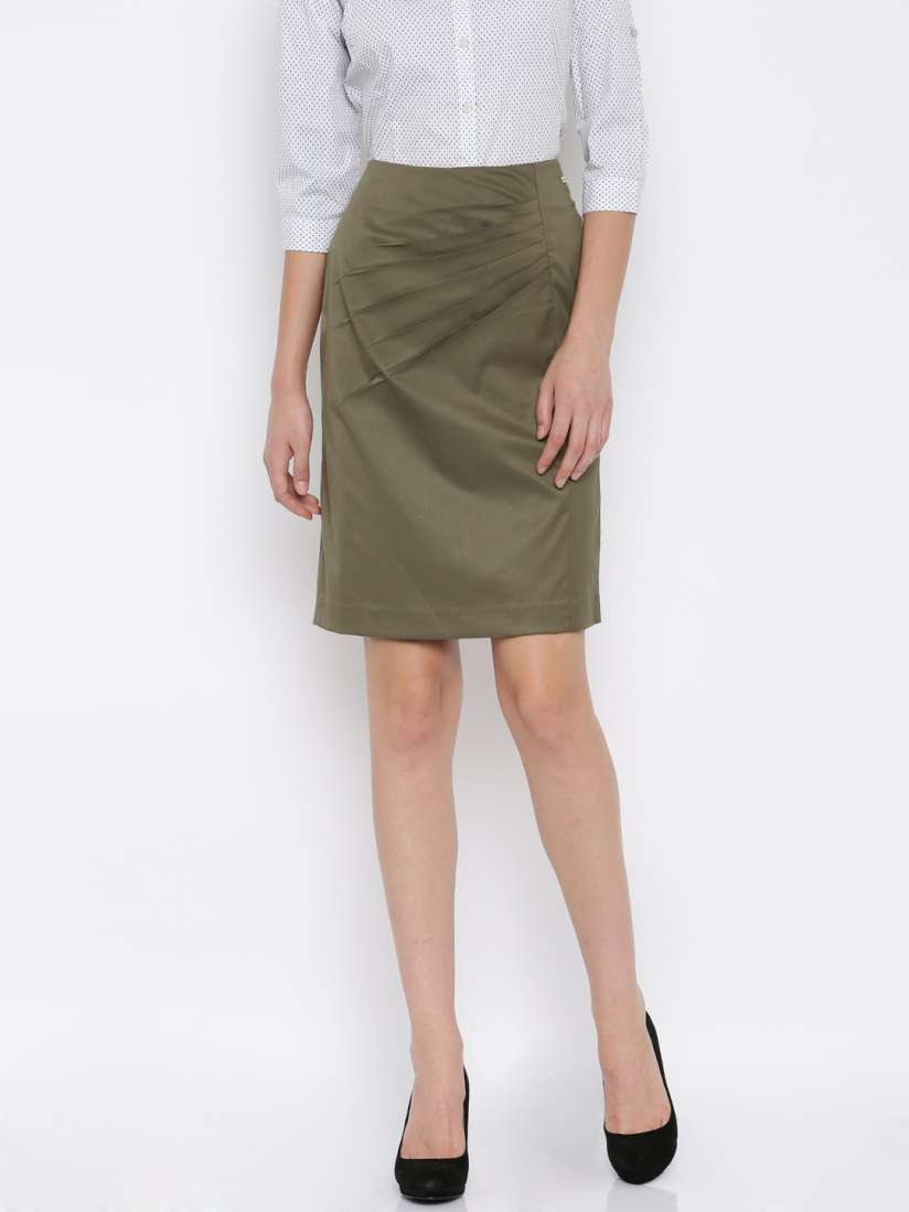 Buy Park Avenue Woman Khaki Pencil Skirt Skirts for Women 1668965 Myntra