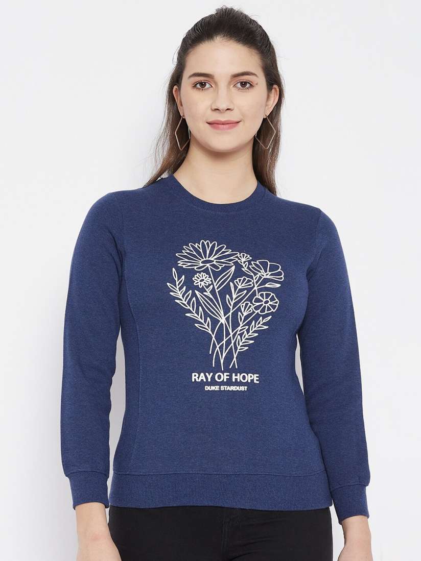 Buy Duke Women Teal Printed Sweatshirt Sweatshirts for Women 16690698 Myntra