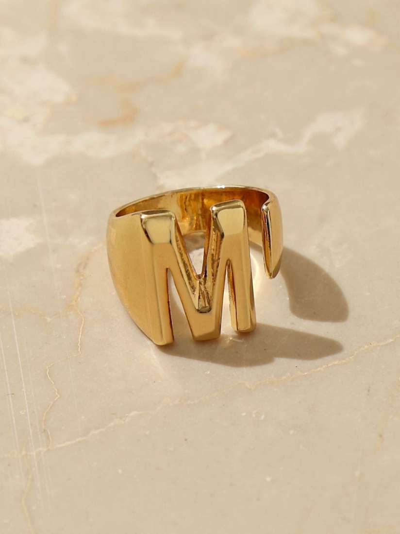 M initial ring gold sale