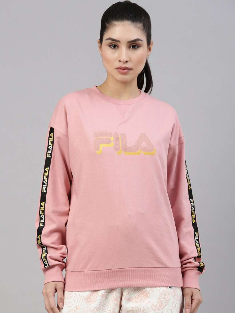 Buy FILA Women Pink Printed Sweatshirt Sweatshirts for Women 16705340 Myntra