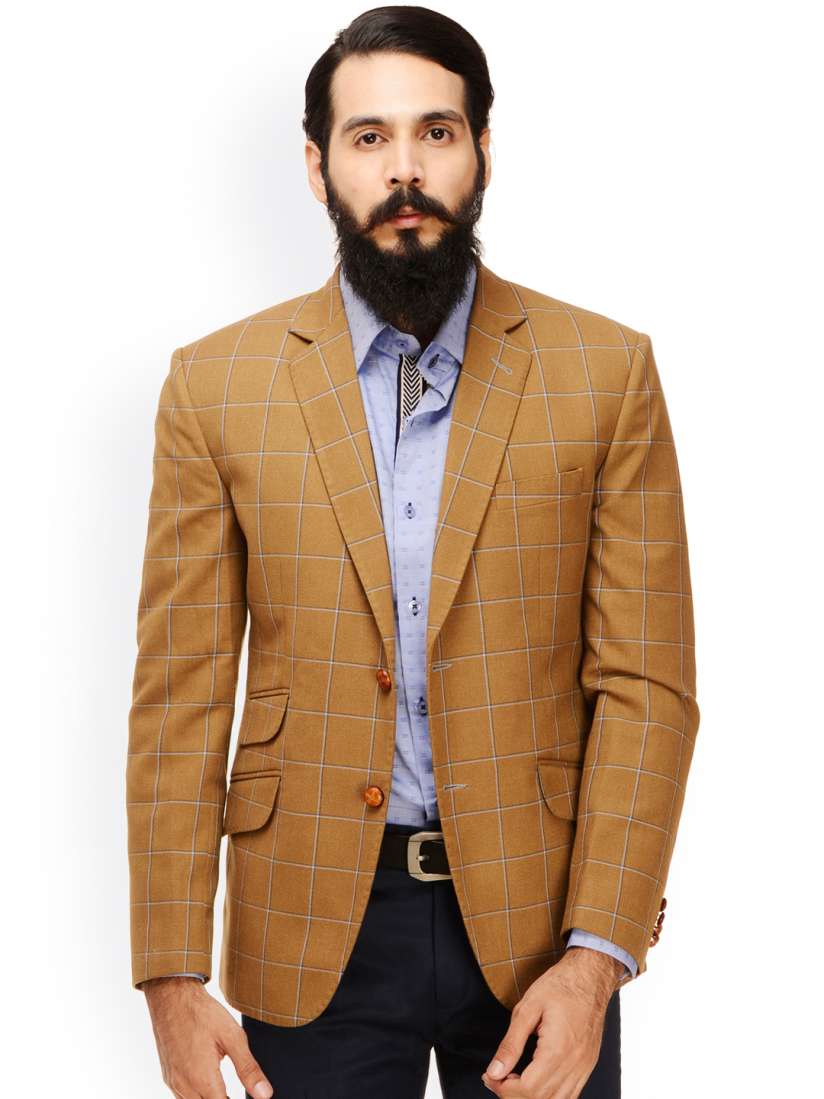 Buy Monteil Munero Brown Checked Single Breasted Formal Blazer Blazers for Men 1670665 Myntra