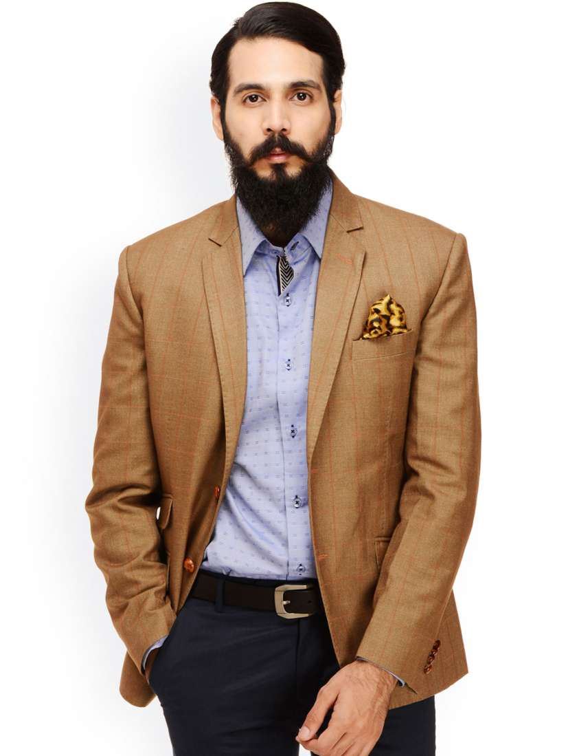 Buy Monteil Munero Brown Single Breasted Blazer Blazers for Men 1670669 Myntra
