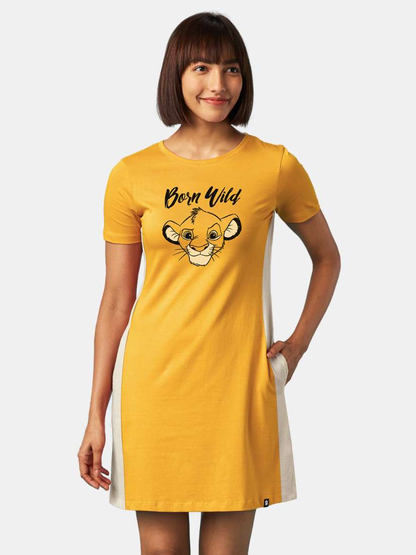 Buy The Souled Store Yellow T-shirt Dress - Dresses for Women 16706954 |  Myntra