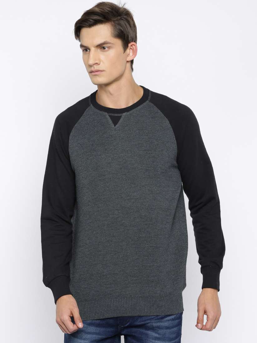 Buy Ajile By Pantaloons Charcoal Grey Sweater Sweaters for Men 1671442 Myntra