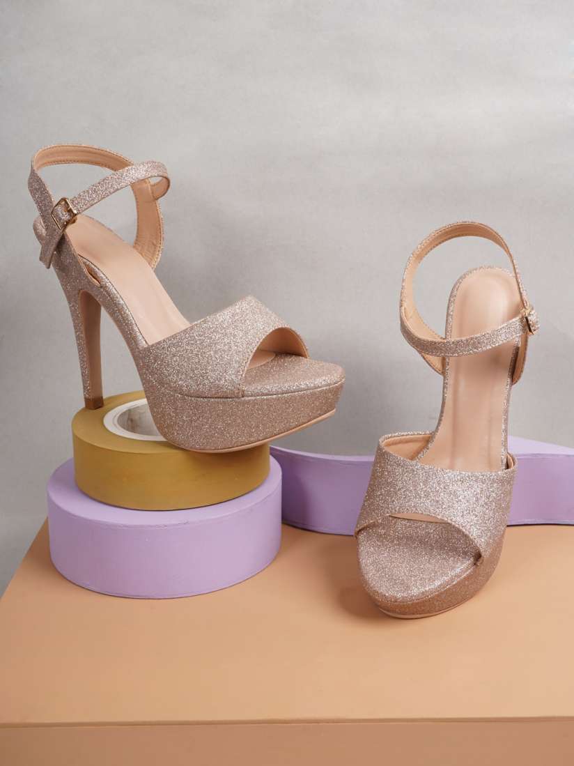 Buy Rubeezz Rose Gold Toned Party Platform Heels Heels for Women 16716520 Myntra