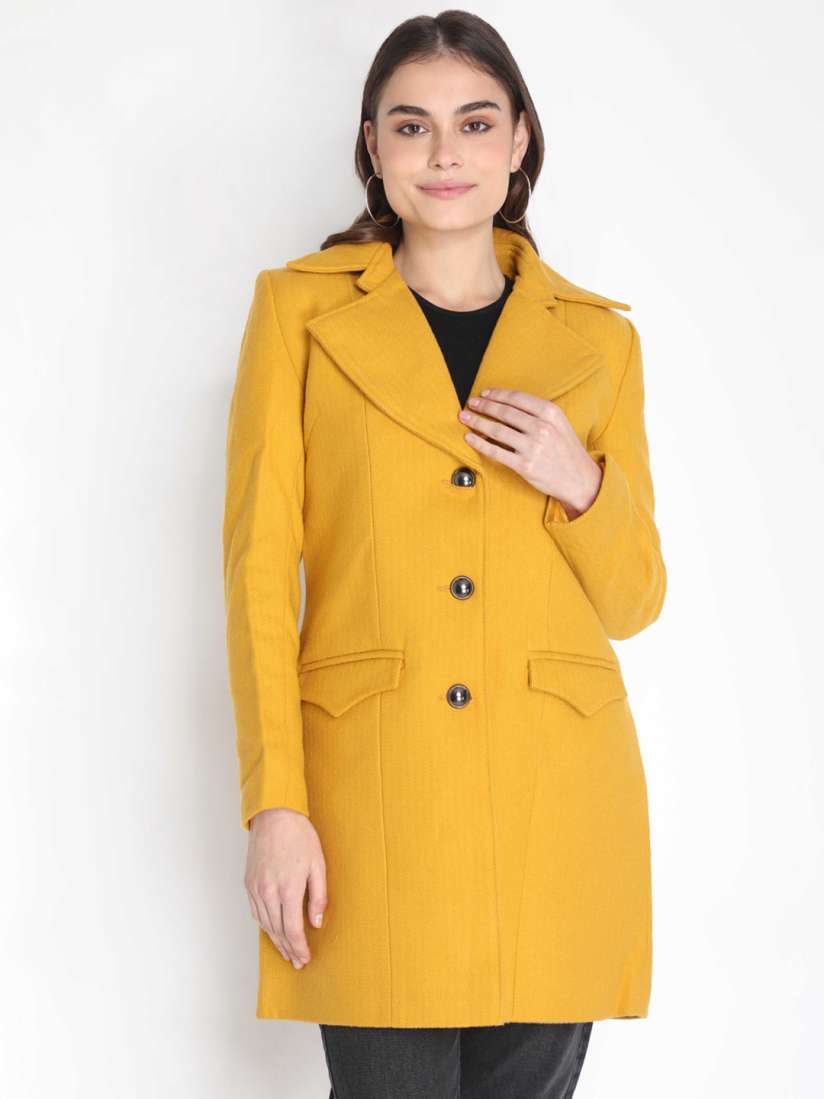 Yellow overcoat women's on sale