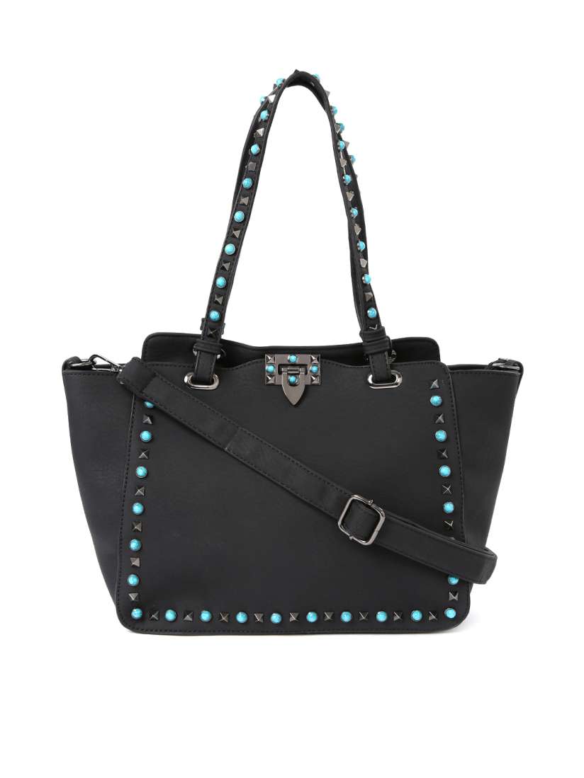 Buy E2O Black Embellished Studded Shoulder Bag Handbags for Women 1672047 Myntra