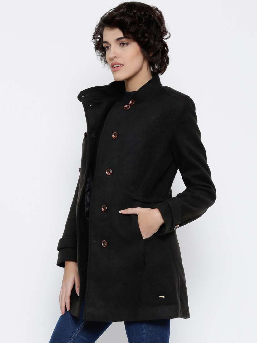 Buy Numero Uno Black Longline Coat Coats for Women 1672381 Myntra