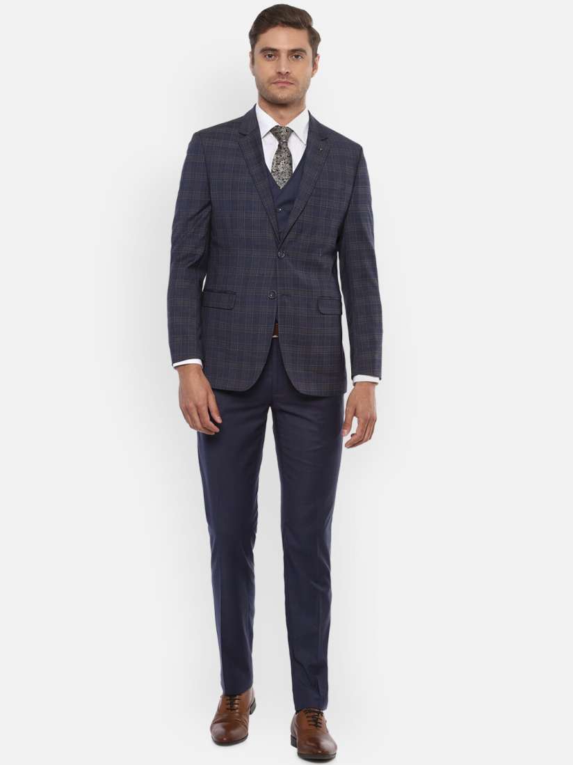 Van heusen blue check suit on sale
