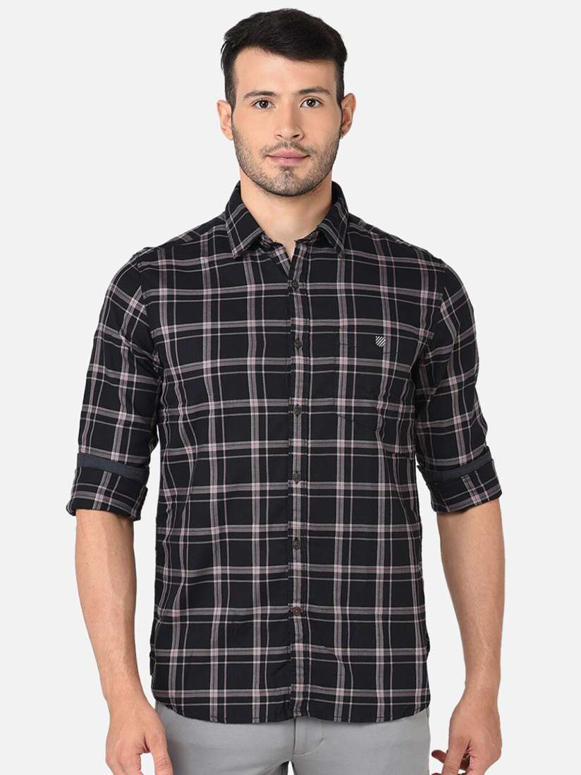 Buy J Hampstead Men Black Classic Slim Fit Checked Casual Shirt Shirts for Men 16730142 Myntra