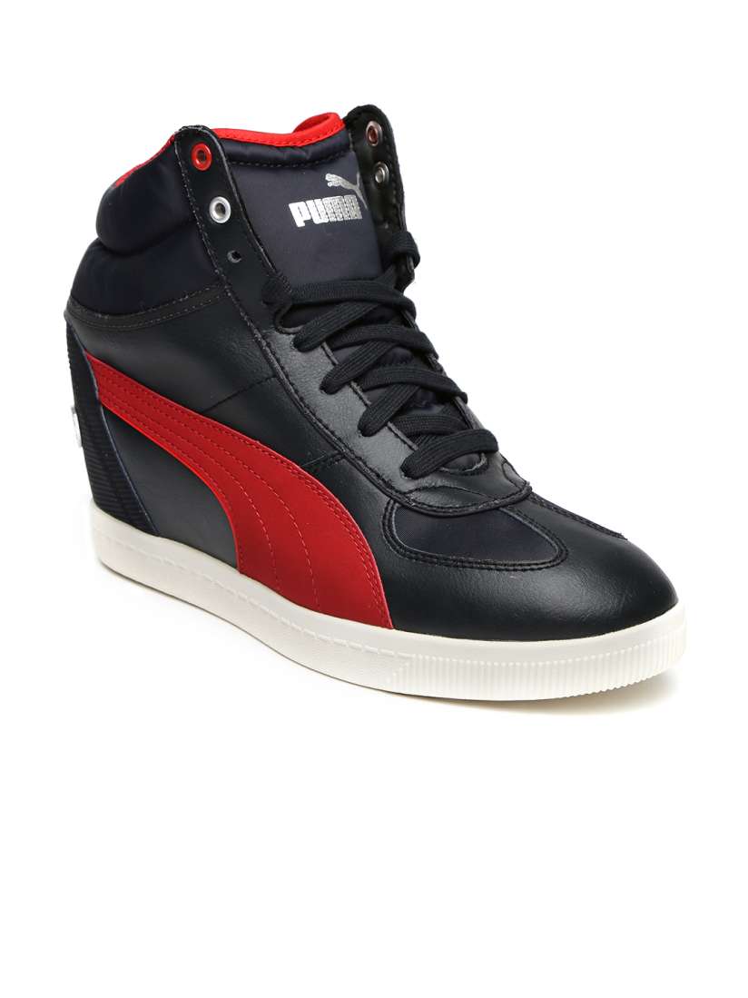 Red puma wedge sneakers top