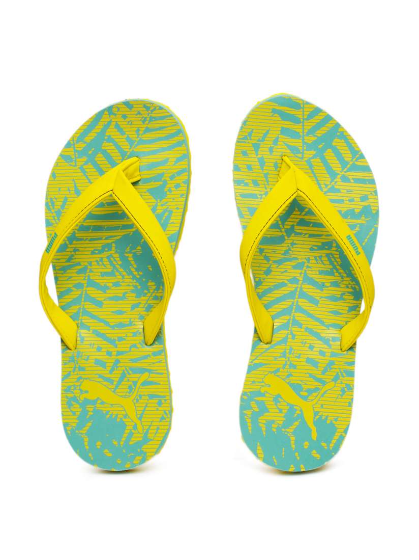 Puma yellow flip flops store
