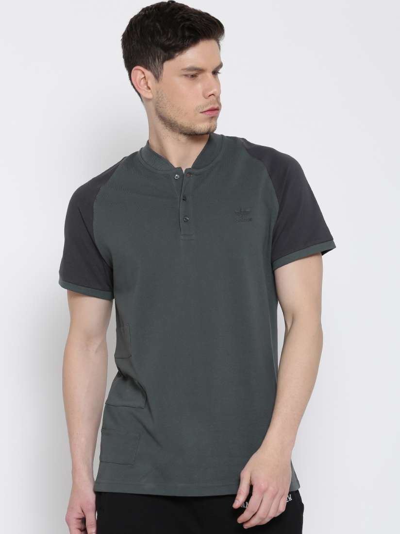 Adidas originals stand collar t shirt sales