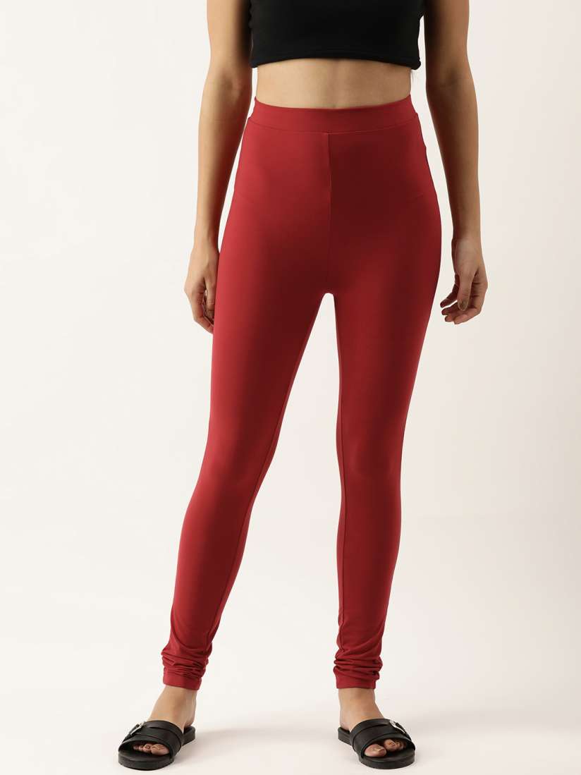 Buy FOREVER 21 Women Red Solid High Rise Legging Leggings for Women 16741764 Myntra