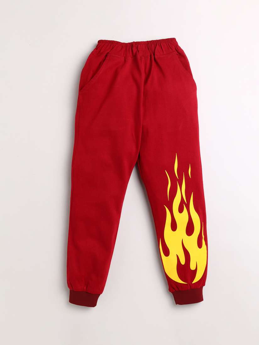 Buy Dear to Dad Boys Red Yellow Printed Cotton Joggers Track Pants for Boys 16742166 Myntra