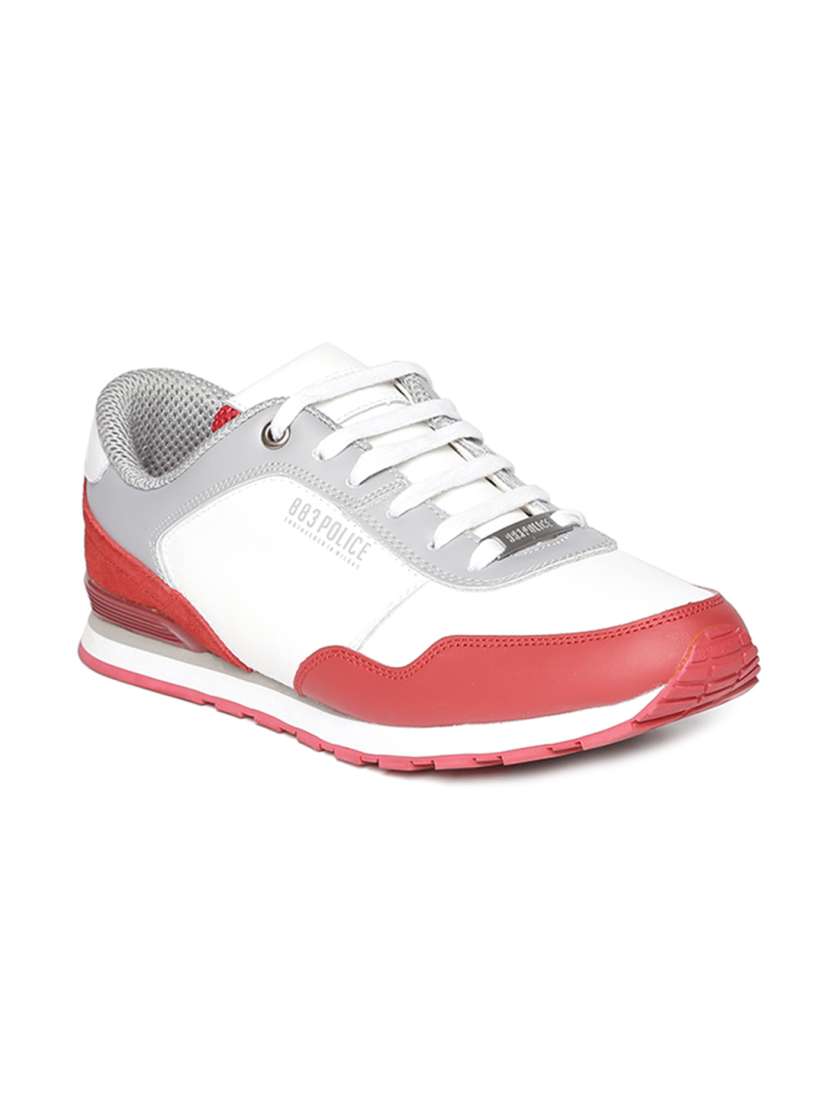 Buy 883 Police Men White Red Leather Casual Shoes Casual Shoes for Men 1674345 Myntra