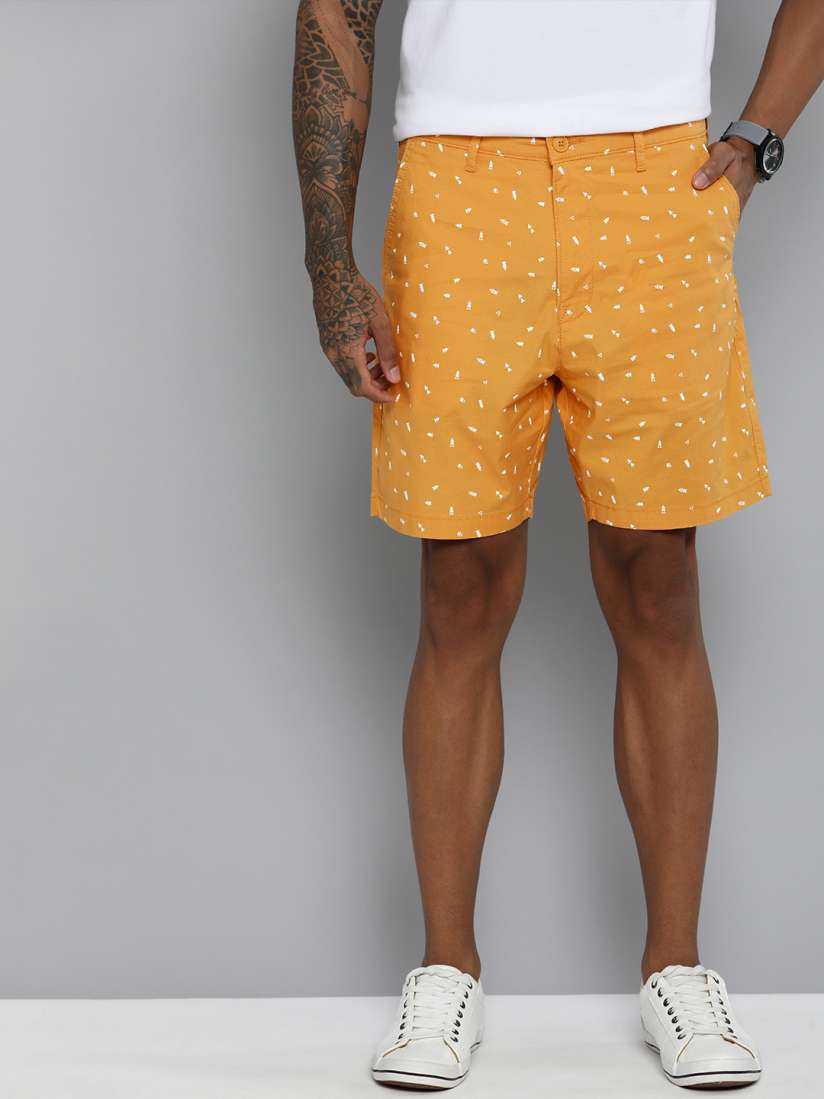 Mens yellow chino shorts hot sale