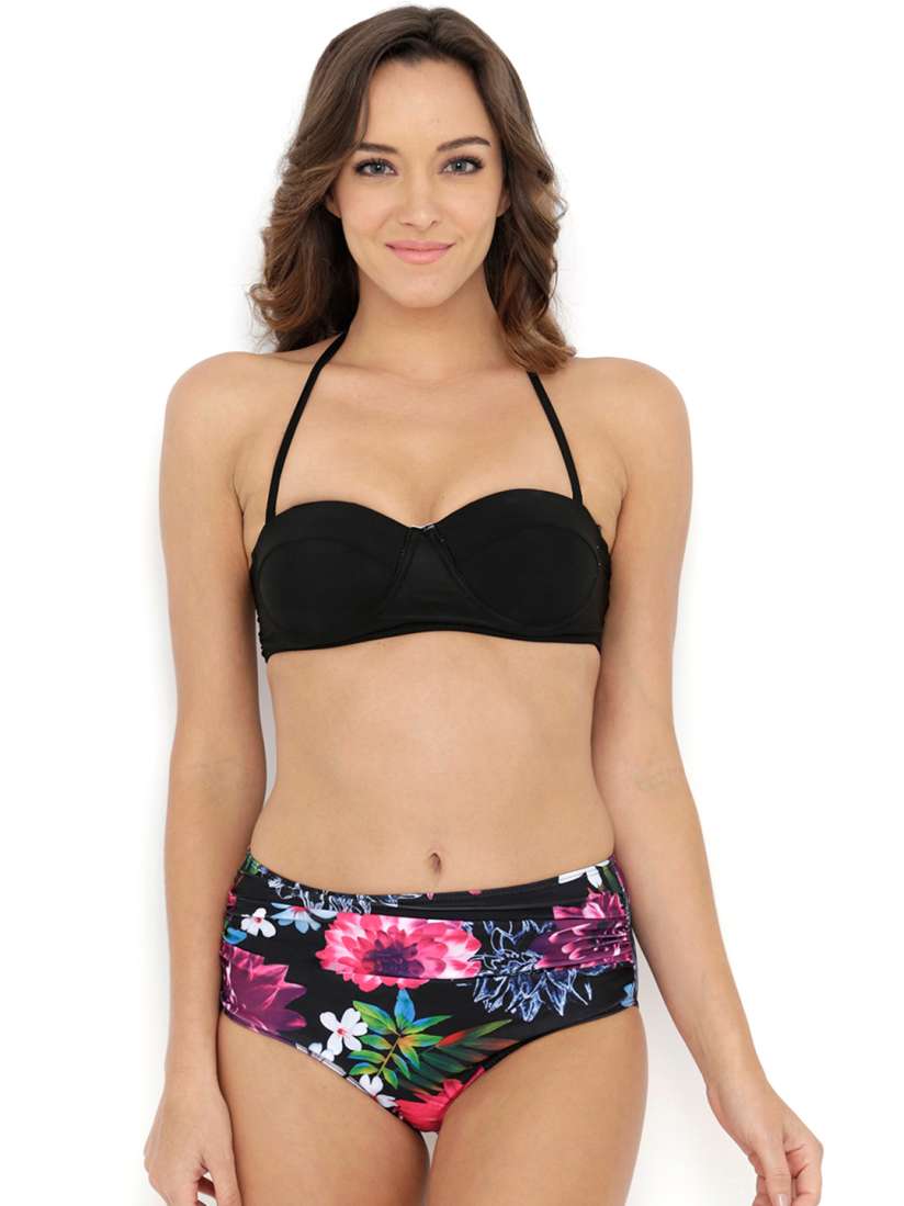Buy PrettySecrets Multicoloured Floral Print Swim Bikini Set PSW16SWM10A Swimwear for Women 1674831 Myntra