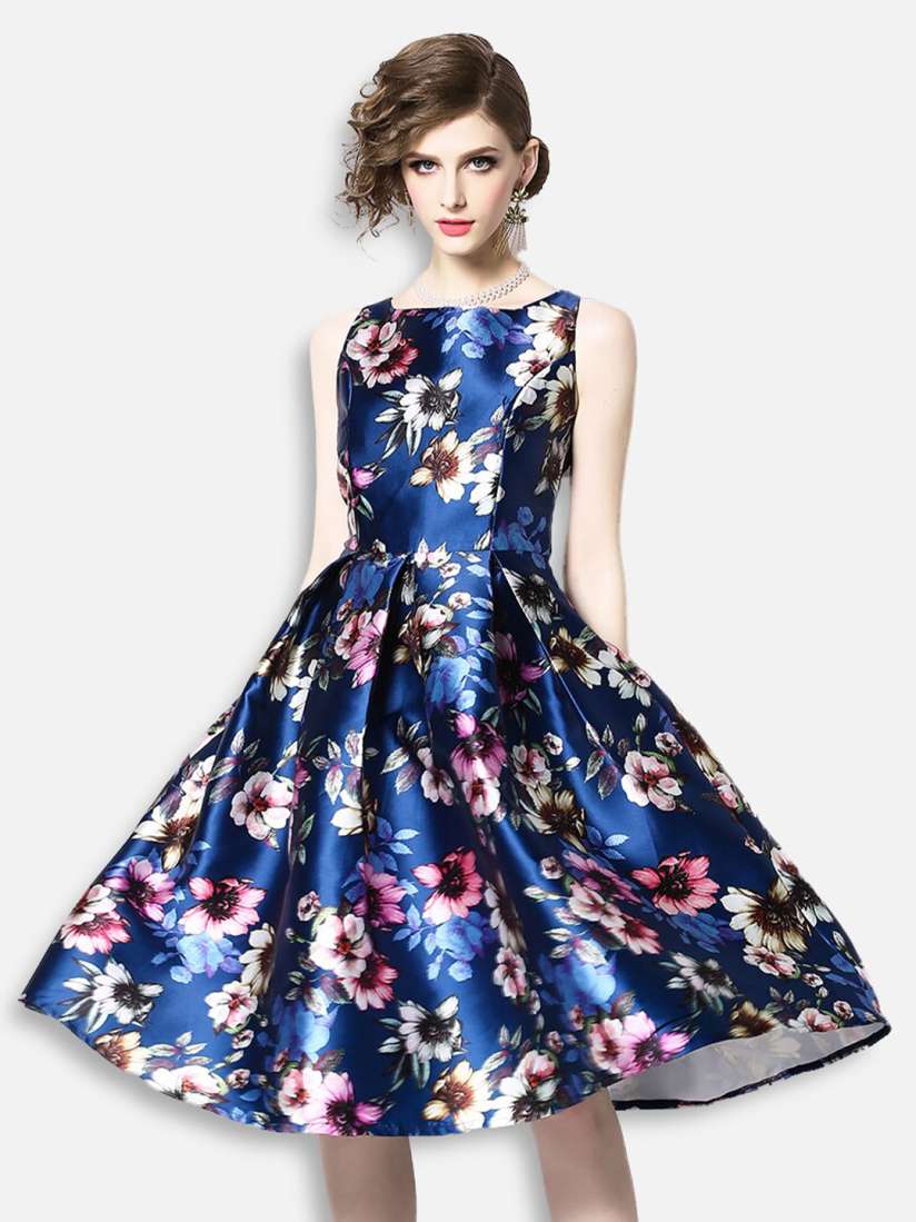 Buy JC Collection Blue Floral Dress Dresses for Women 16761124 Myntra